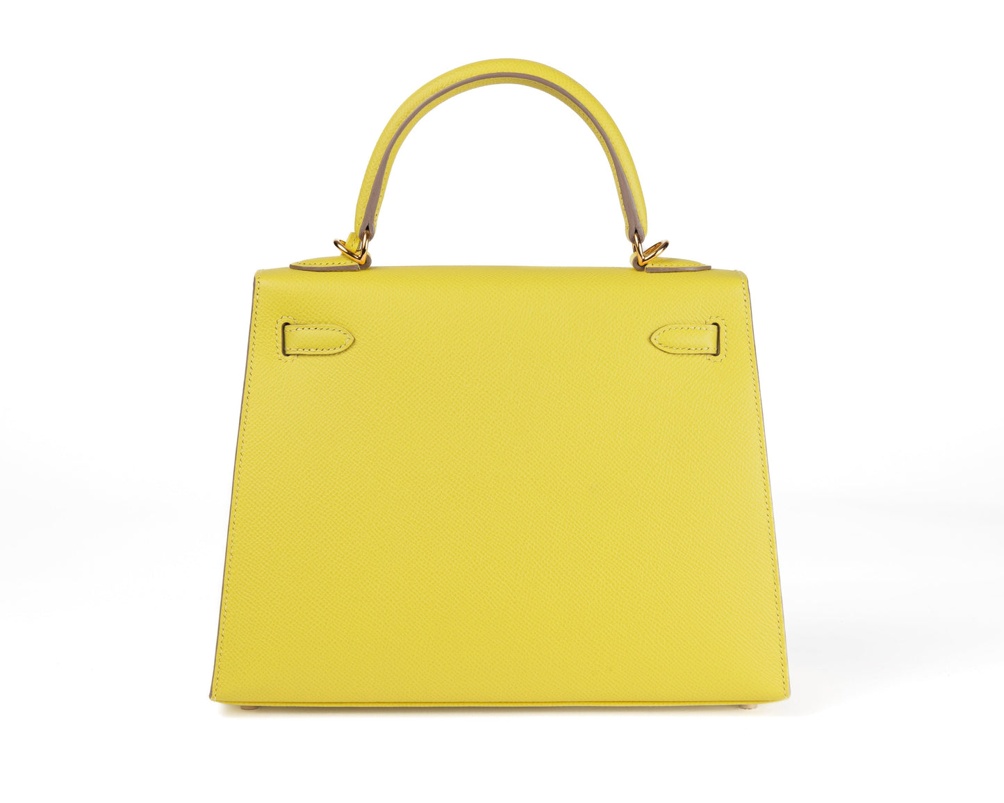 Luxury Hermes 25cm Lime Yellow Epsom Sellier Kelly w/ Gold Hardware