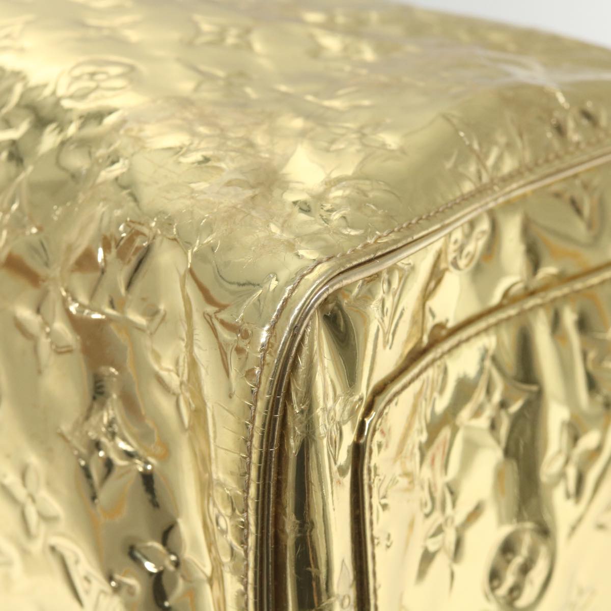 LOUIS VUITTON Monogram Miroir Keepall 55 Boston Bag Gold LV 57842S