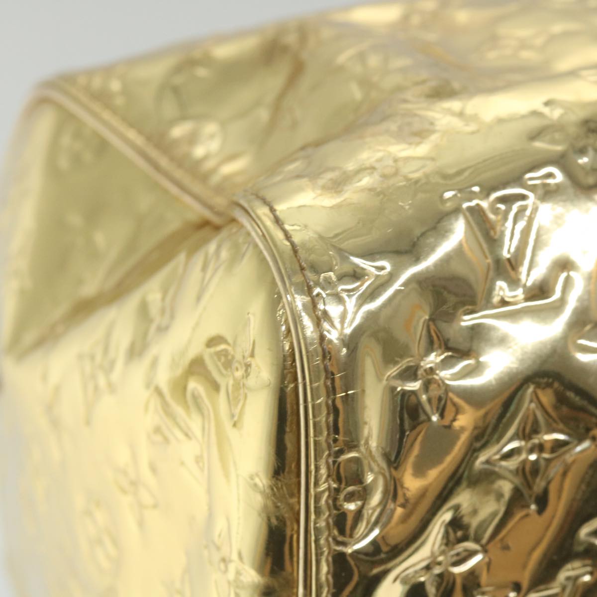 LOUIS VUITTON Monogram Miroir Keepall 55 Boston Bag Gold LV 57842S