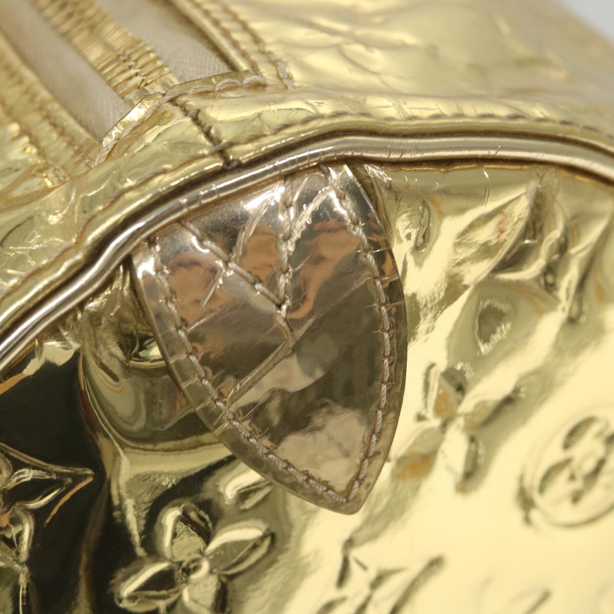 LOUIS VUITTON Monogram Miroir Keepall 55 Boston Bag Gold LV 57842S