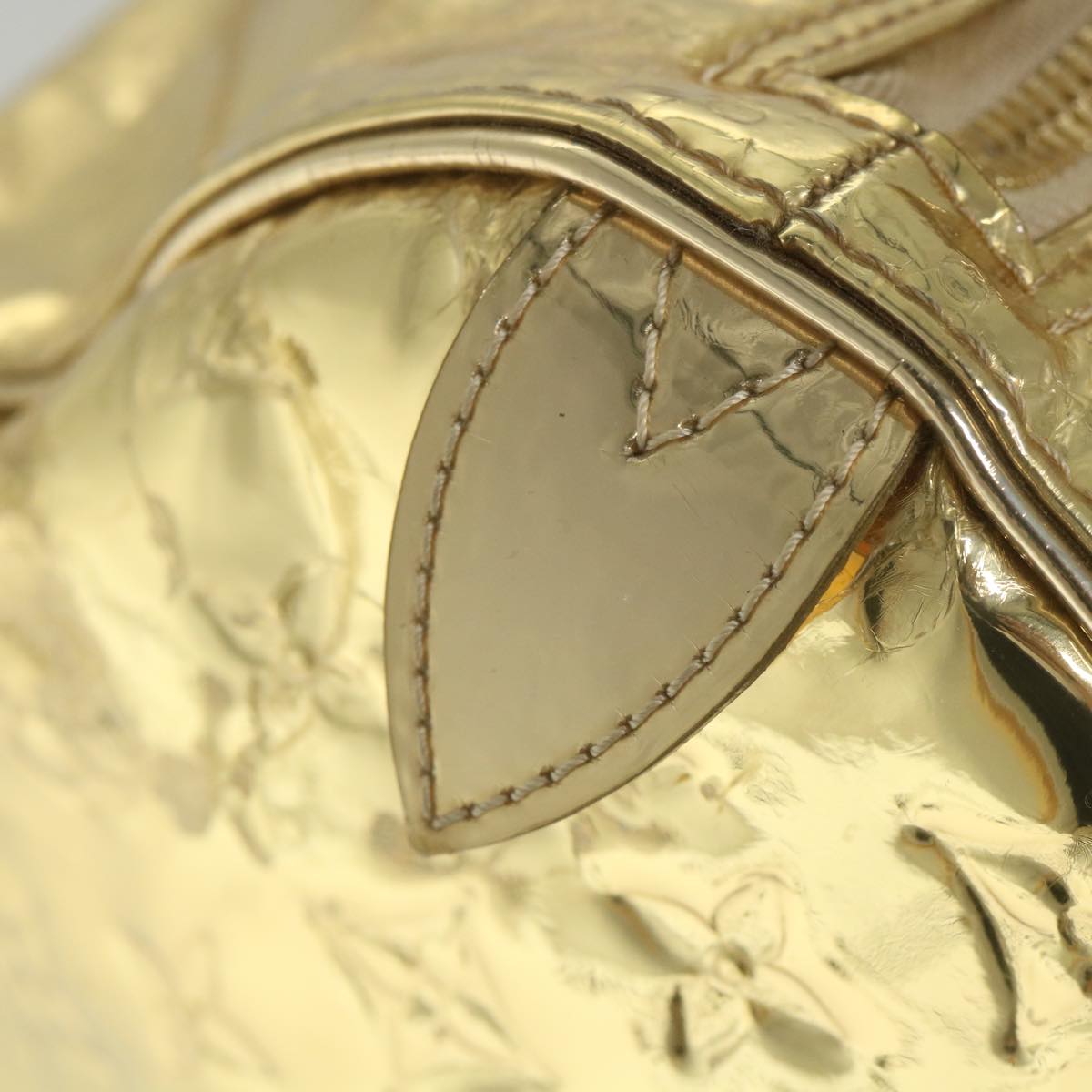 LOUIS VUITTON Monogram Miroir Keepall 55 Boston Bag Gold LV 57842S