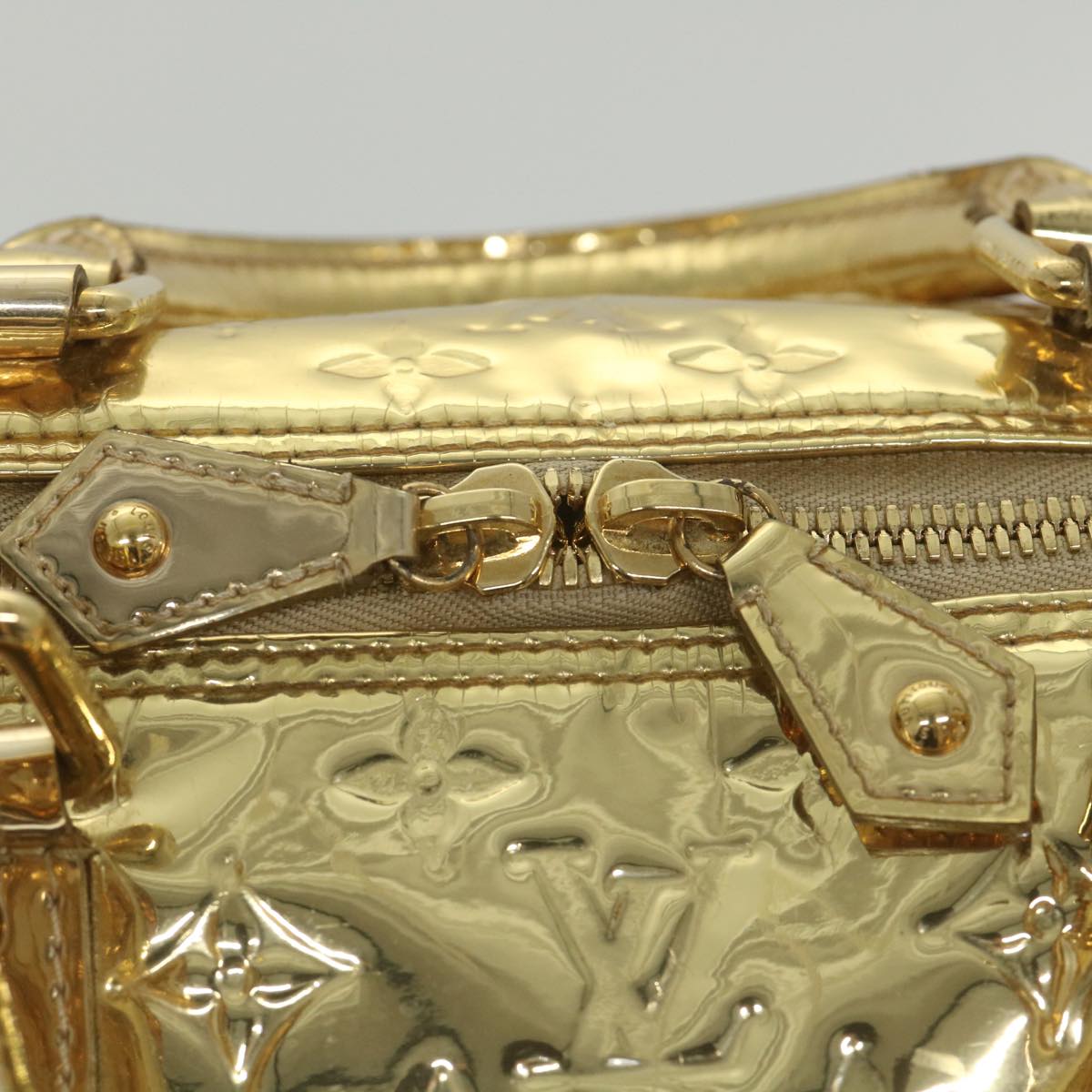 LOUIS VUITTON Monogram Miroir Keepall 55 Boston Bag Gold LV 57842S
