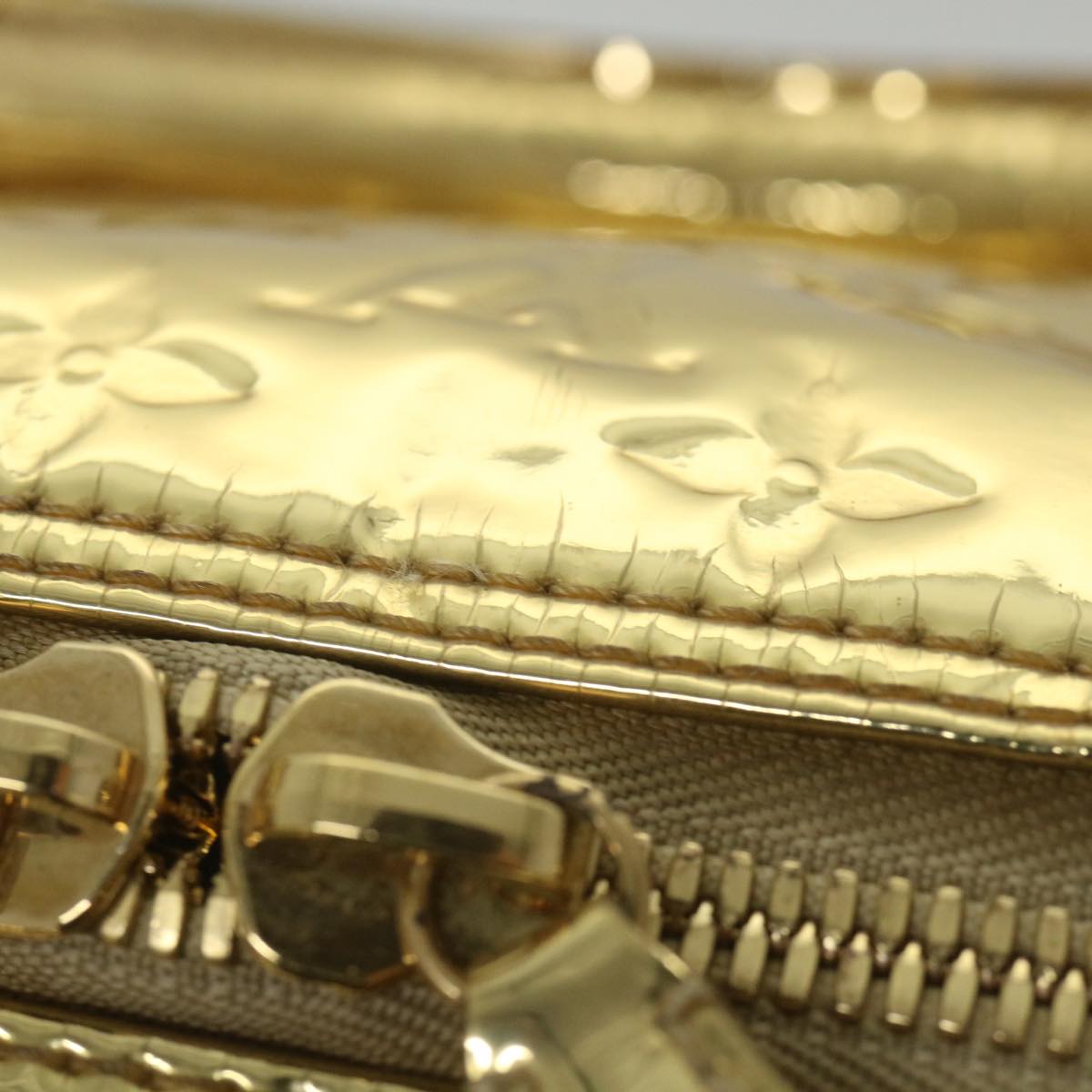 LOUIS VUITTON Monogram Miroir Keepall 55 Boston Bag Gold LV 57842S