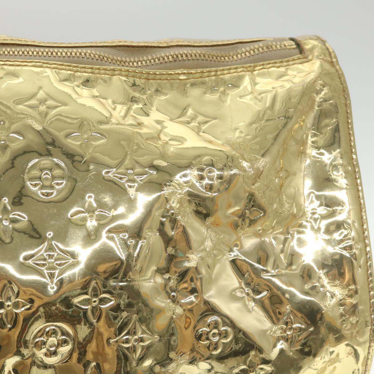 LOUIS VUITTON Monogram Miroir Keepall 55 Boston Bag Gold LV 57842S