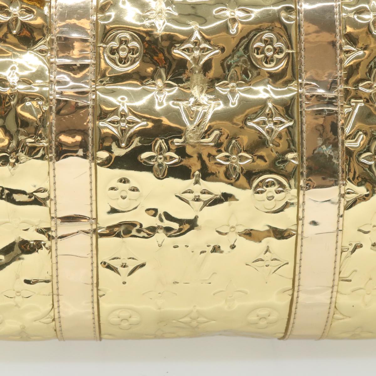 LOUIS VUITTON Monogram Miroir Keepall 55 Boston Bag Gold LV 57842S