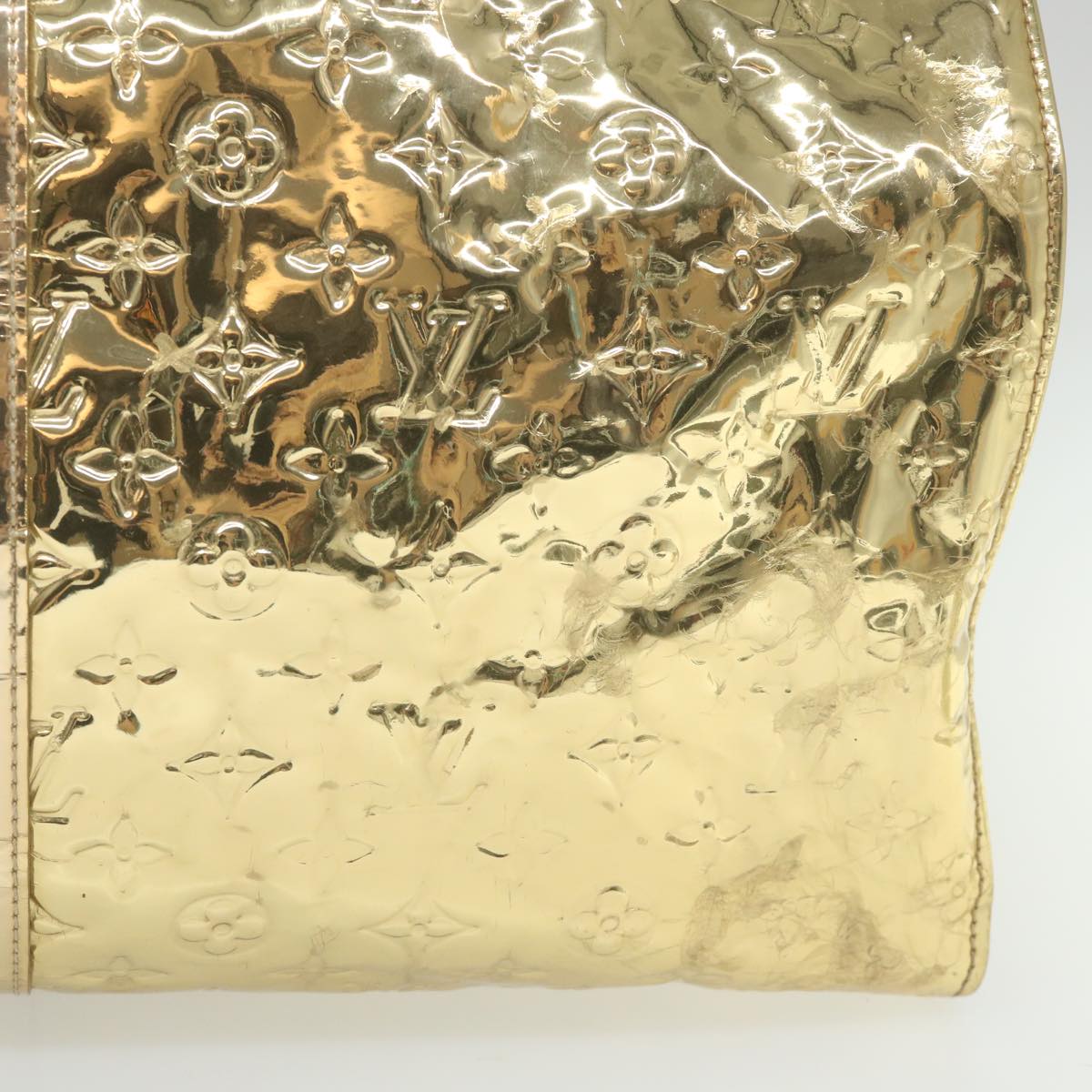 LOUIS VUITTON Monogram Miroir Keepall 55 Boston Bag Gold LV 57842S