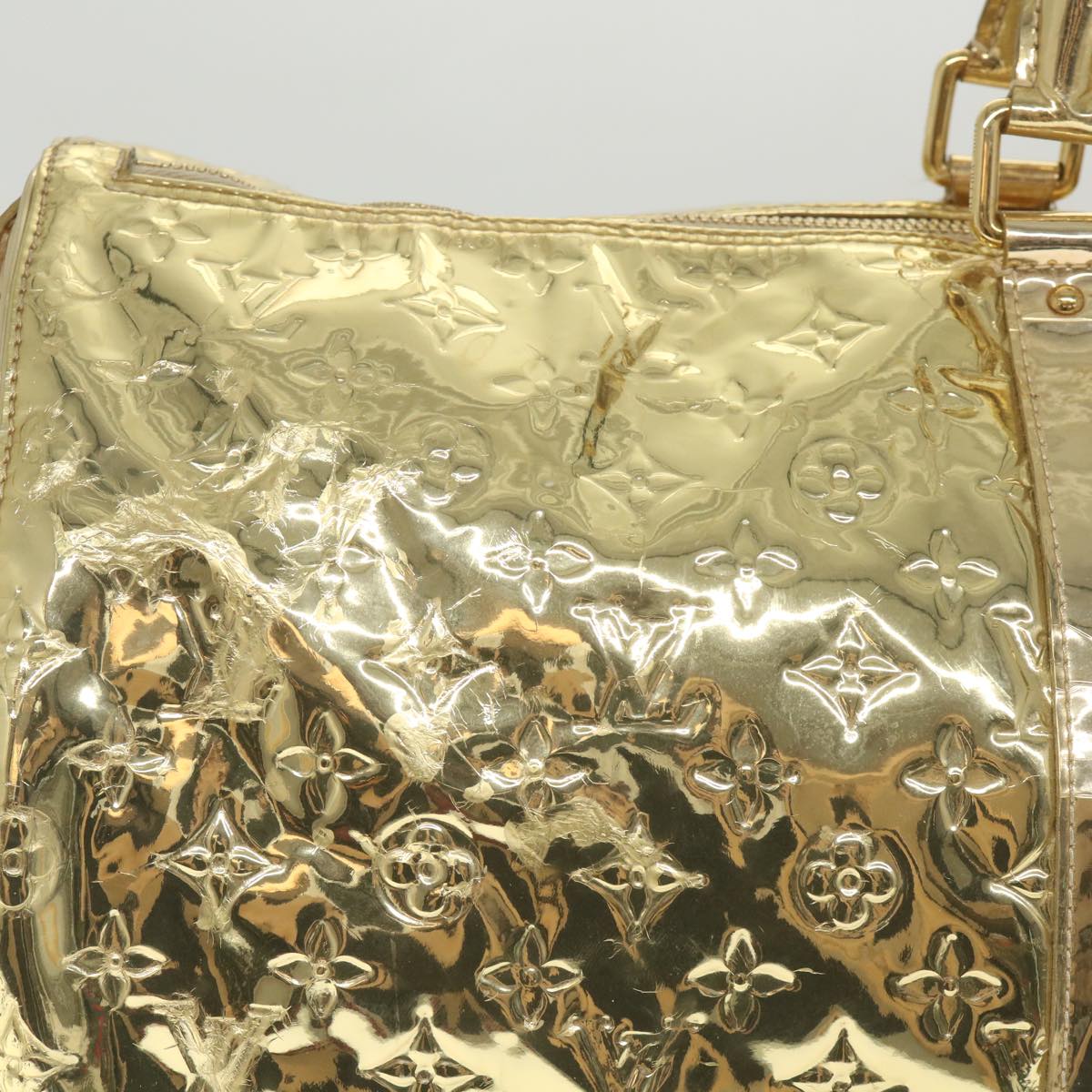 LOUIS VUITTON Monogram Miroir Keepall 55 Boston Bag Gold LV 57842S
