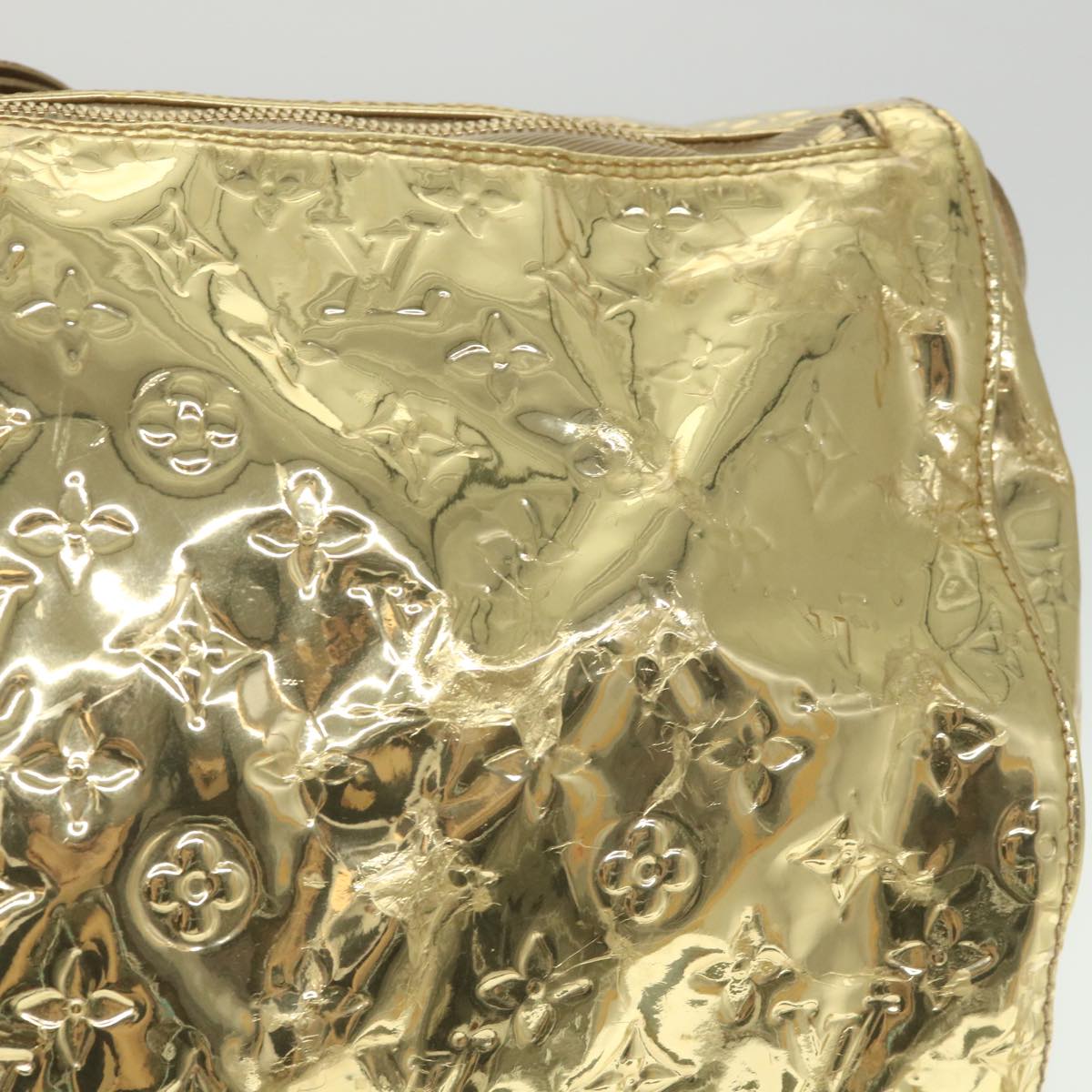 LOUIS VUITTON Monogram Miroir Keepall 55 Boston Bag Gold LV 57842S