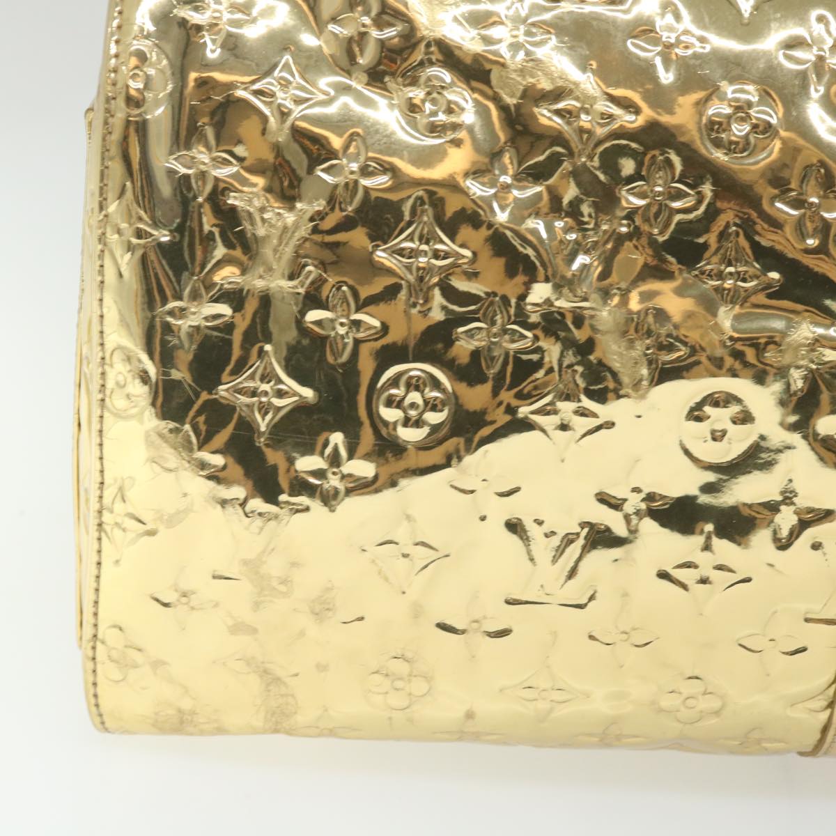 LOUIS VUITTON Monogram Miroir Keepall 55 Boston Bag Gold LV 57842S