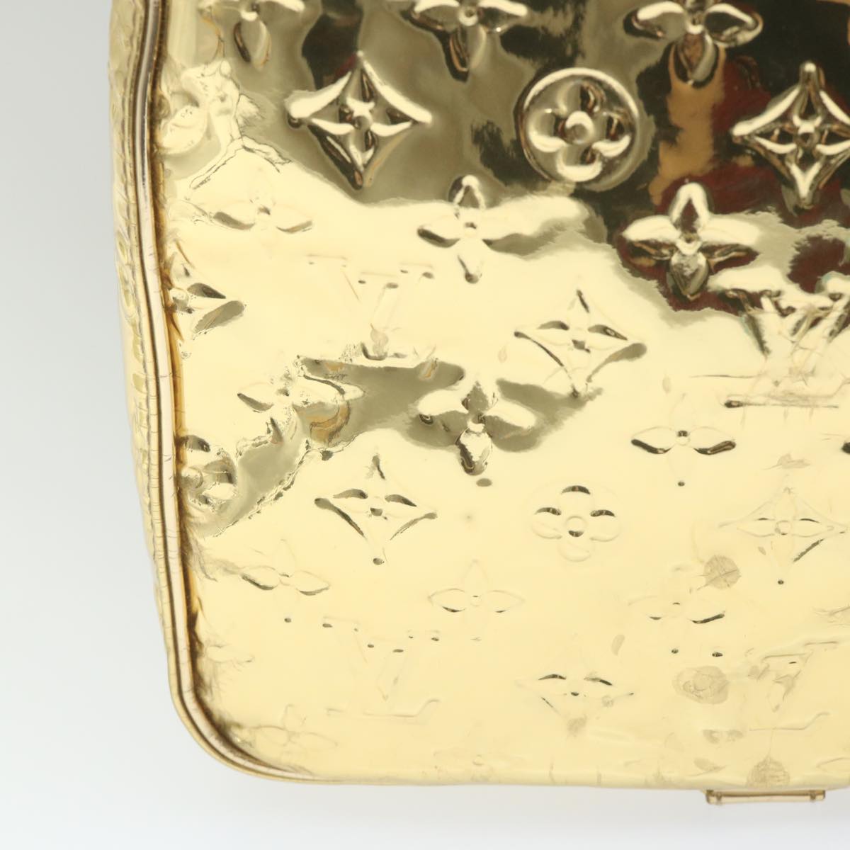 LOUIS VUITTON Monogram Miroir Keepall 55 Boston Bag Gold LV 57842S