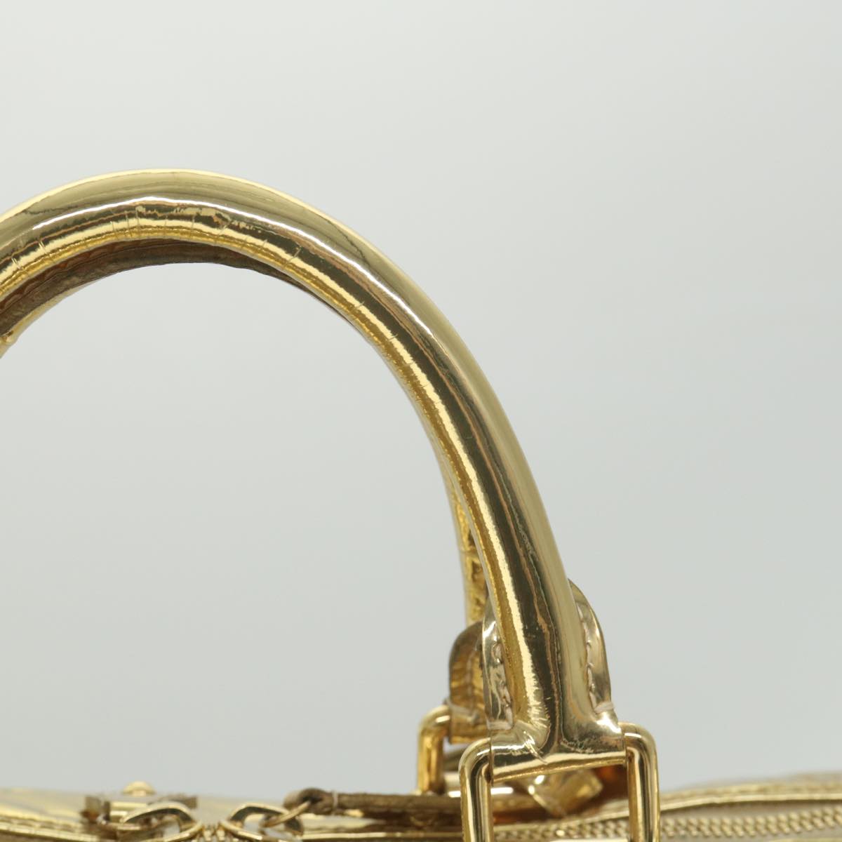 LOUIS VUITTON Monogram Miroir Keepall 55 Boston Bag Gold LV 57842S