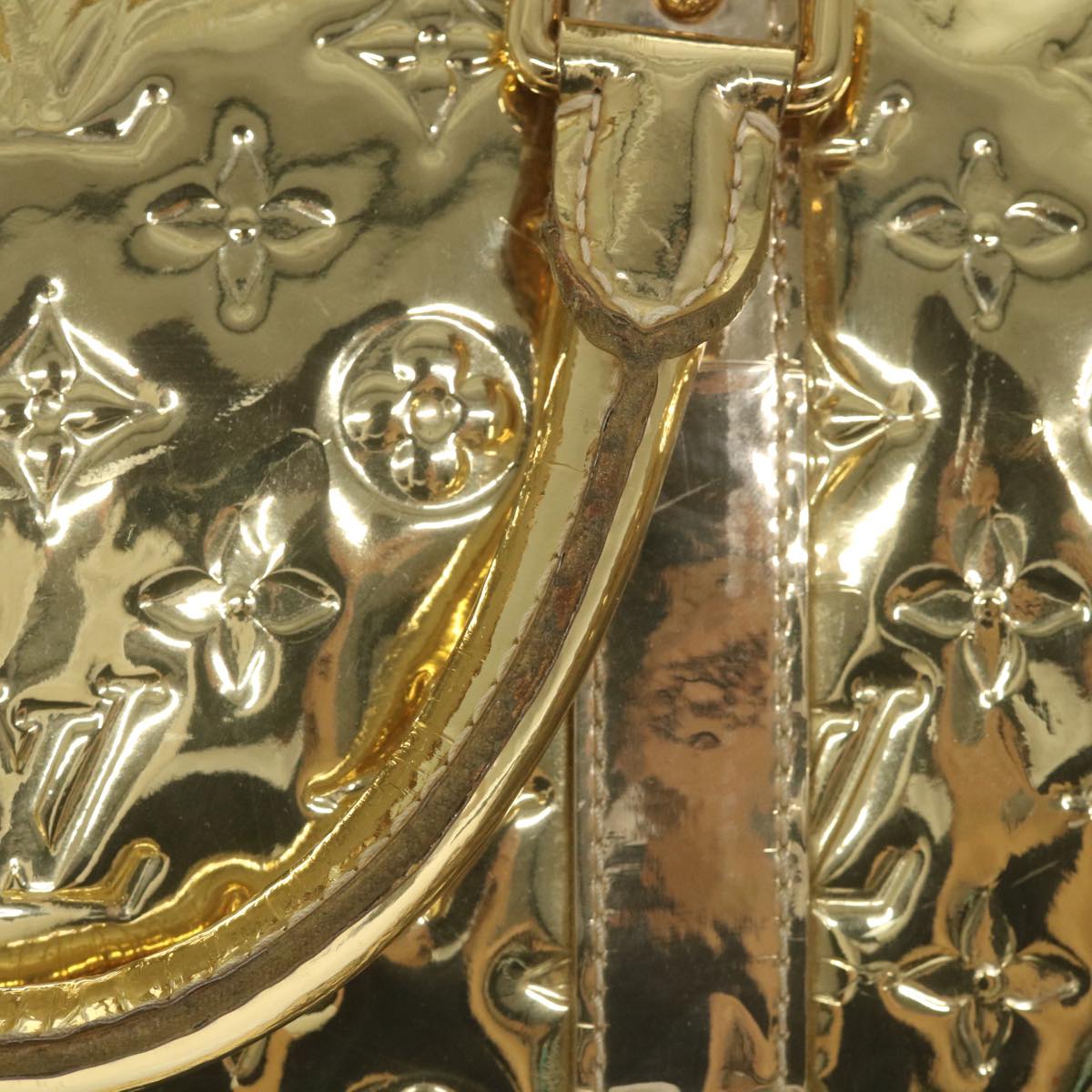 LOUIS VUITTON Monogram Miroir Keepall 55 Boston Bag Gold LV 57842S