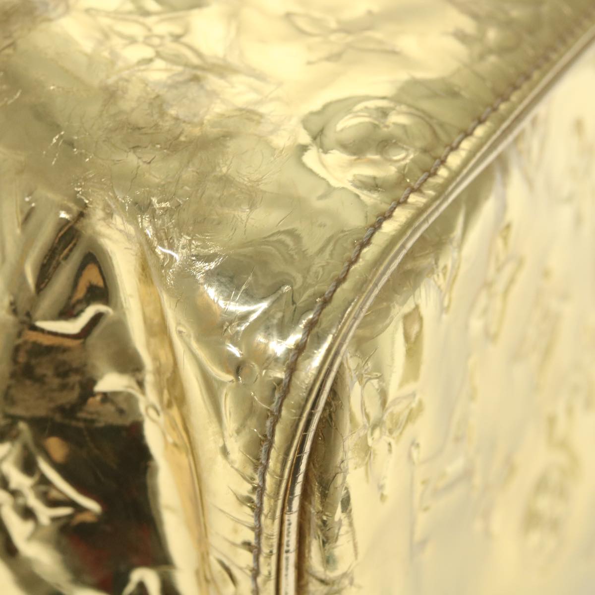 LOUIS VUITTON Monogram Miroir Keepall 55 Boston Bag Gold LV 57842S