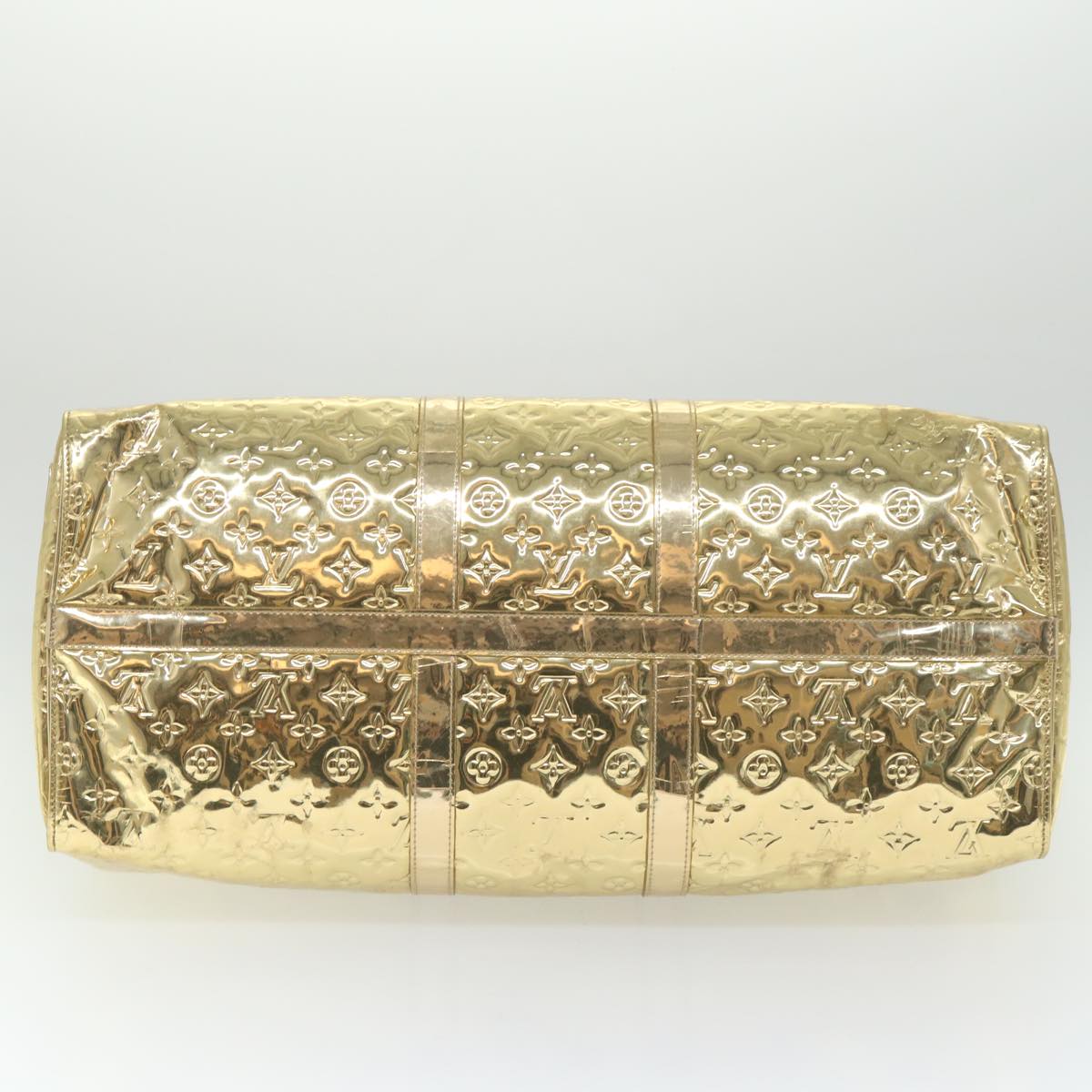 LOUIS VUITTON Monogram Miroir Keepall 55 Boston Bag Gold LV 57842S