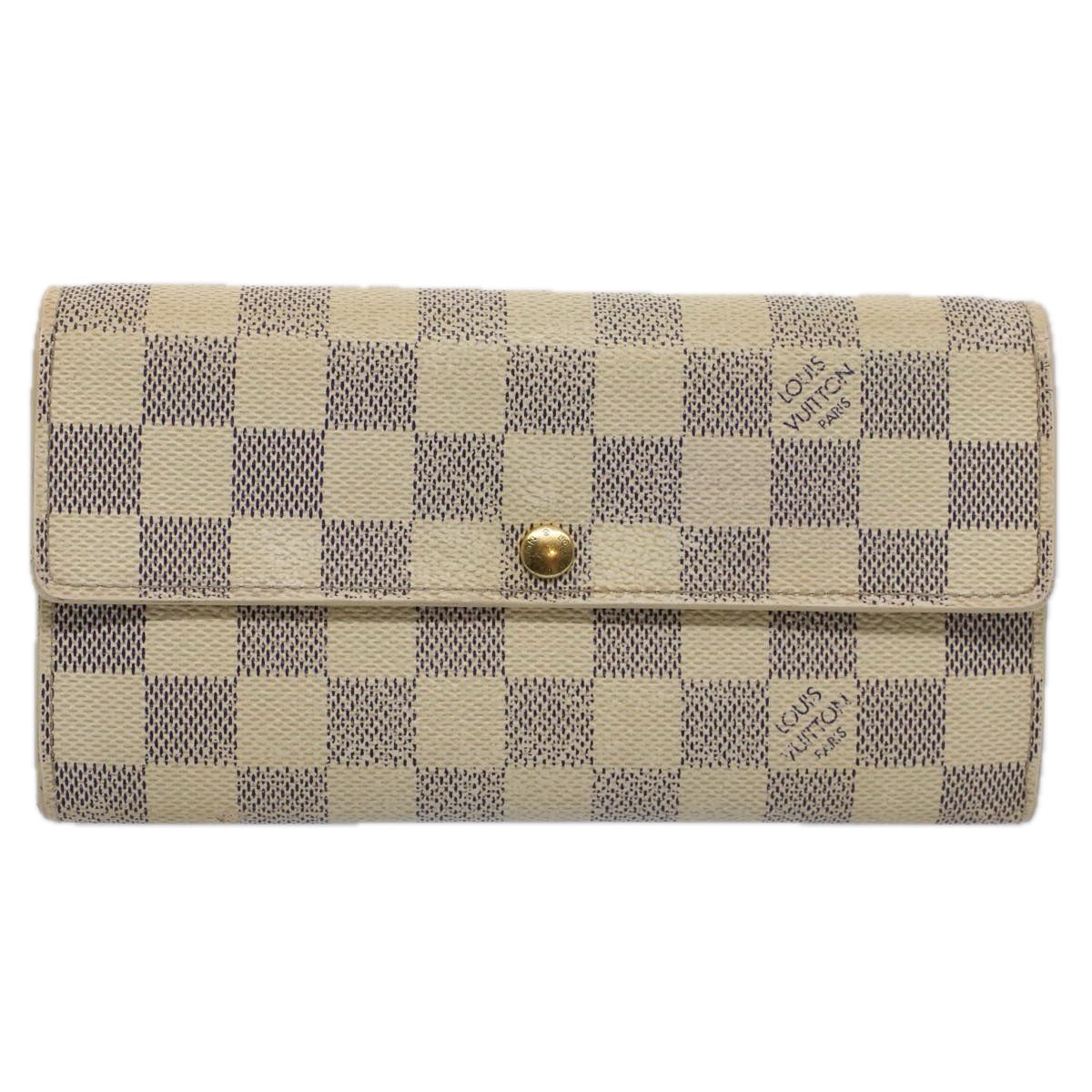 LOUIS VUITTON Damier Azur Portefeuille Sarah Long Wallet N63208 LV 57950