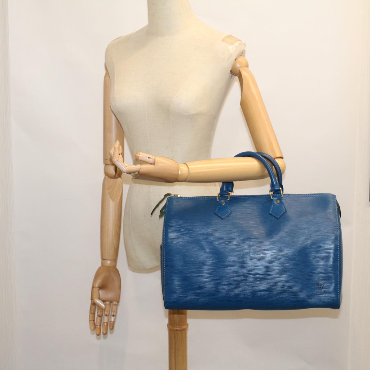 LOUIS VUITTON Epi Speedy 35 Hand Bag Toledo Blue M42995 LV 57982