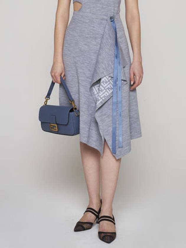Luxury Fendi Skirt Grey Wool Skirt