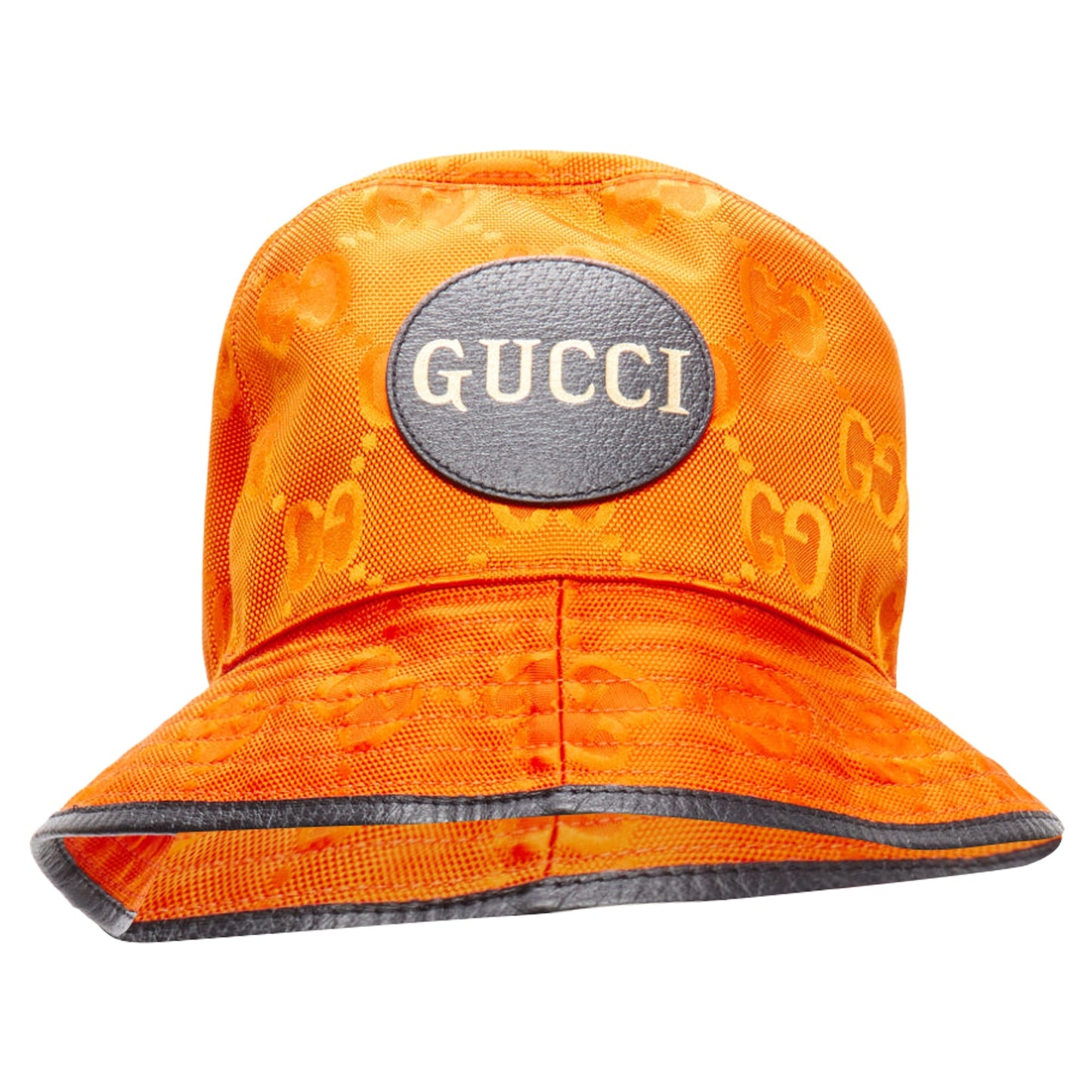 Gucci off the grid gg monogram leather trim bucket hat