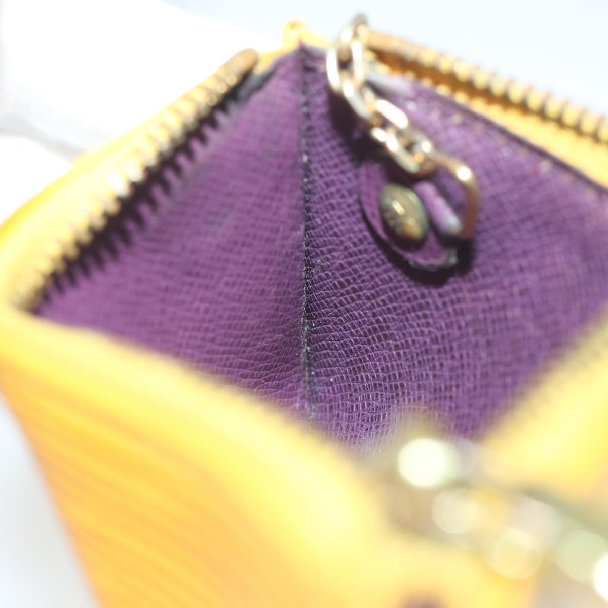 LOUIS VUITTON Epi Pochette Cles Coin Purse Yellow M63809 LV 58119