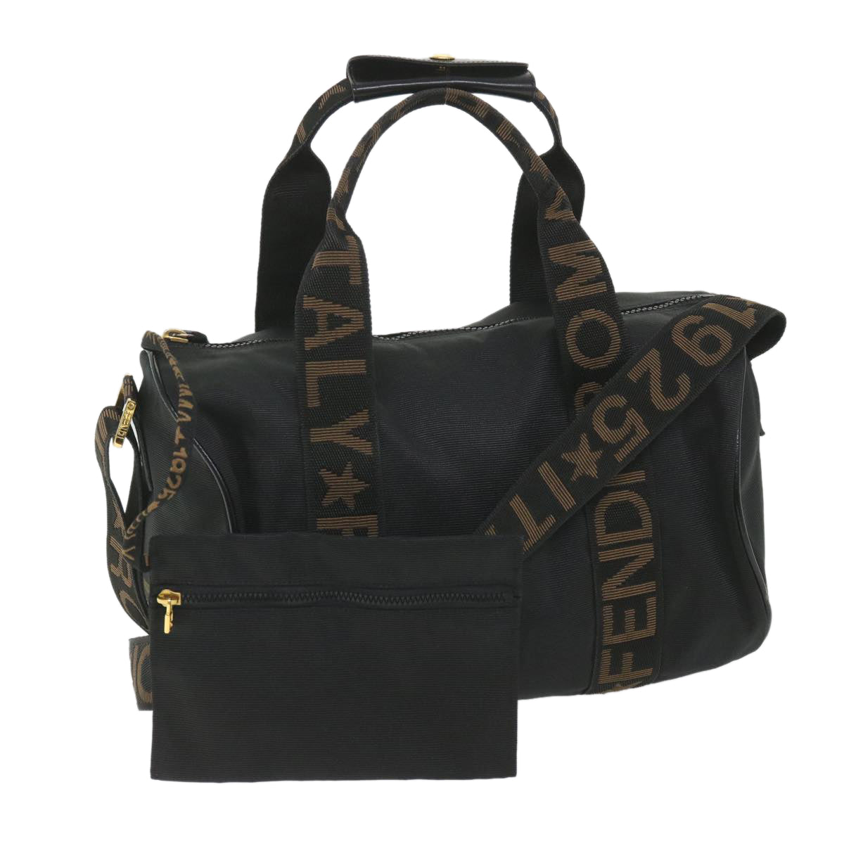 Luxury FendiHand Bag Nylon 2way Black Brown58157