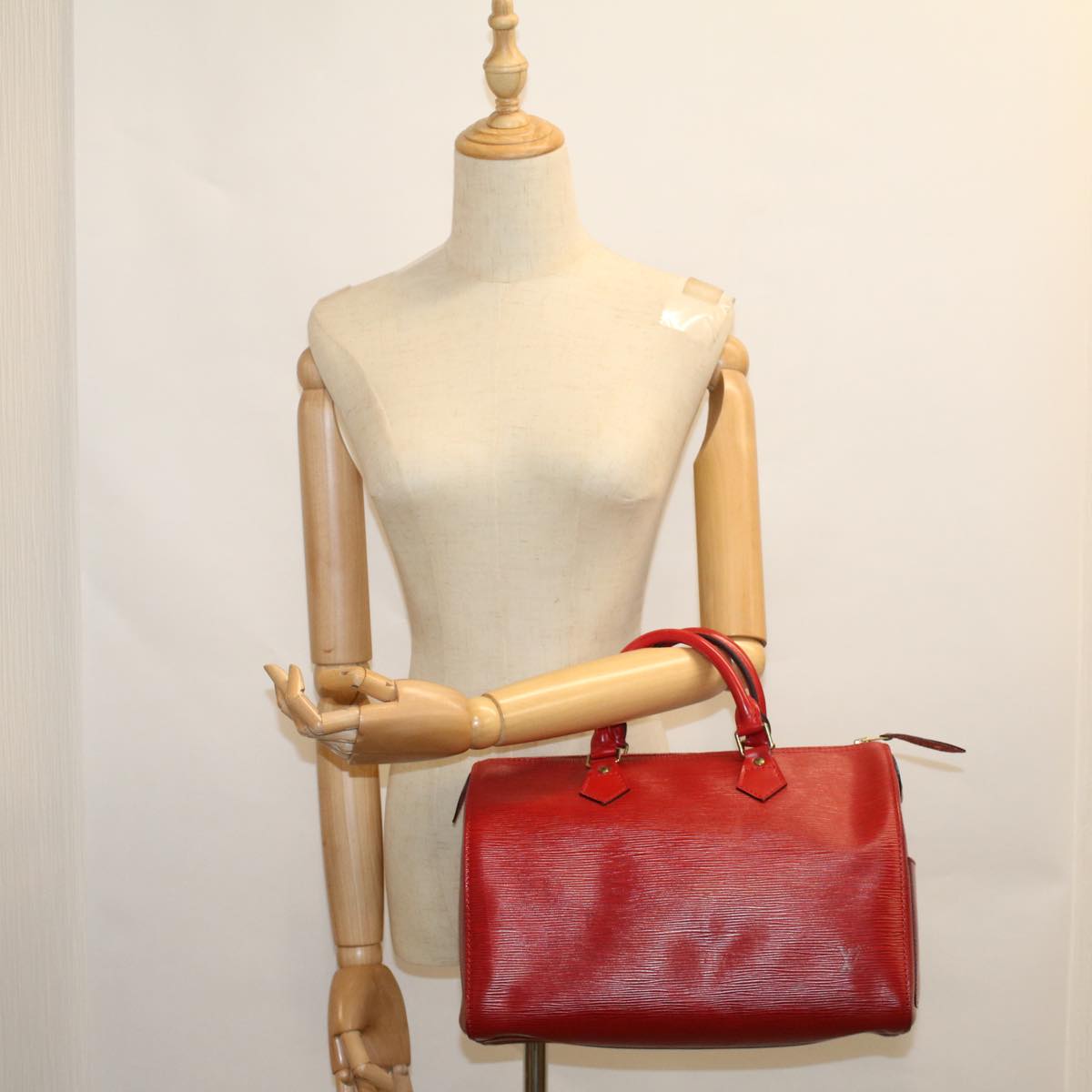 LOUIS VUITTON Epi Speedy 30 Hand Bag Castilian Red M43007 LV 58168