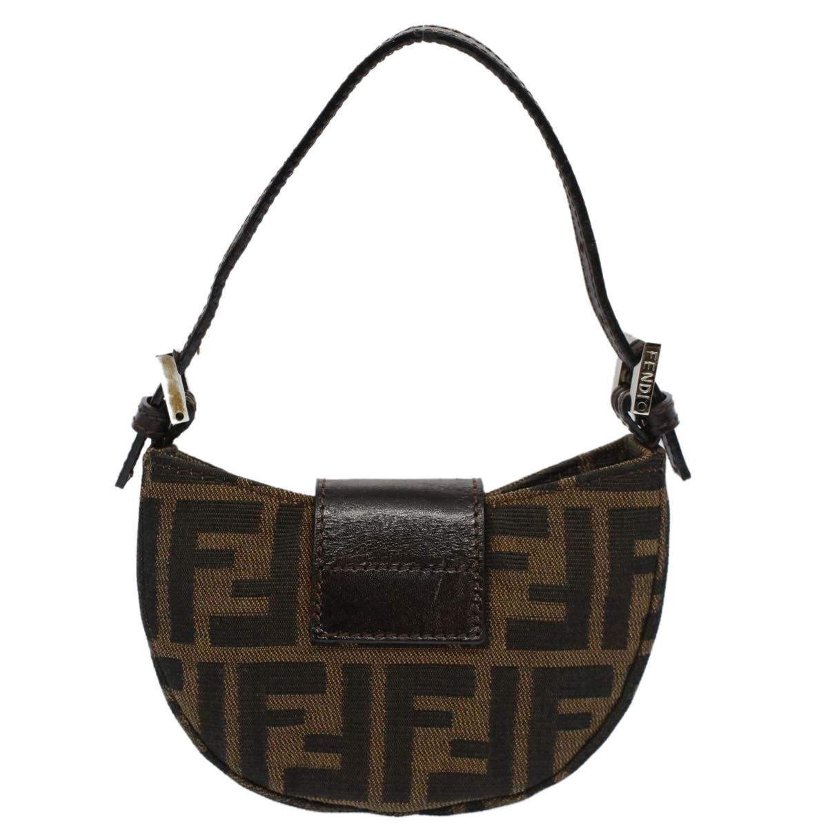 Luxury FendiZucca Canvas Pouch Black Brown 2305 26673 00958256