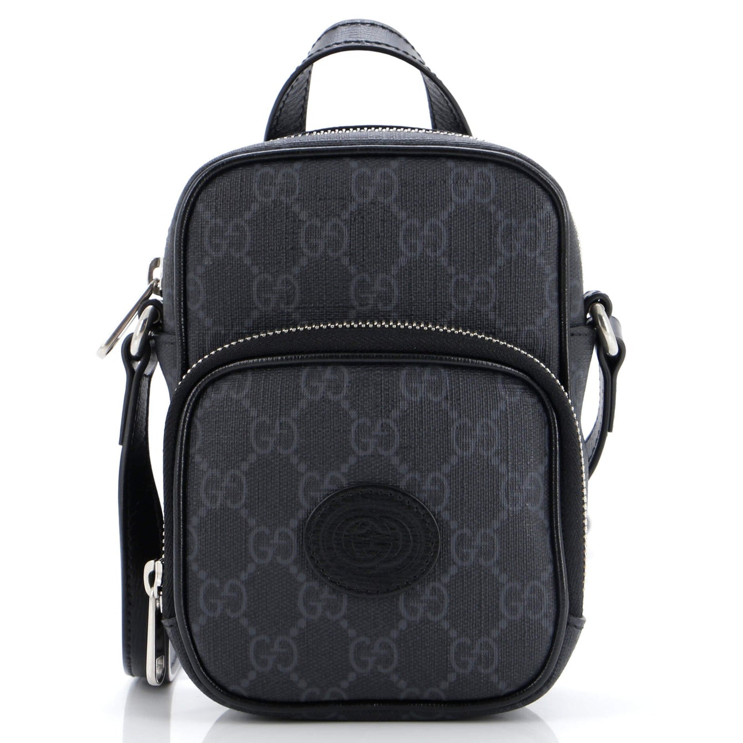 Luxury Gucci Trending 2025 Interlocking G Patch Top Handle Crossbody Bag GG Coated Canvas Mini