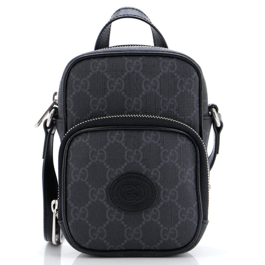 Luxury Gucci Trending 2025 Interlocking G Patch Top Handle Crossbody Bag GG Coated Canvas Mini