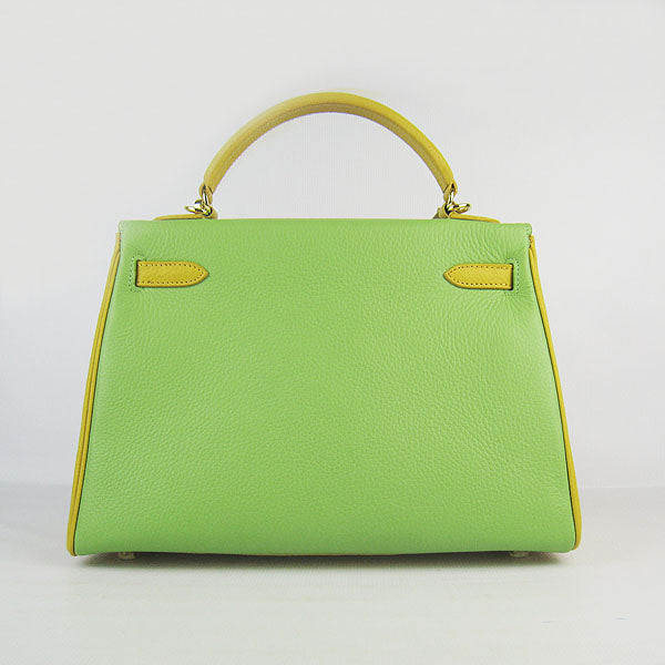 Luxury Hermes Kelly 32cm Togo Red/Green/Yellow Golden