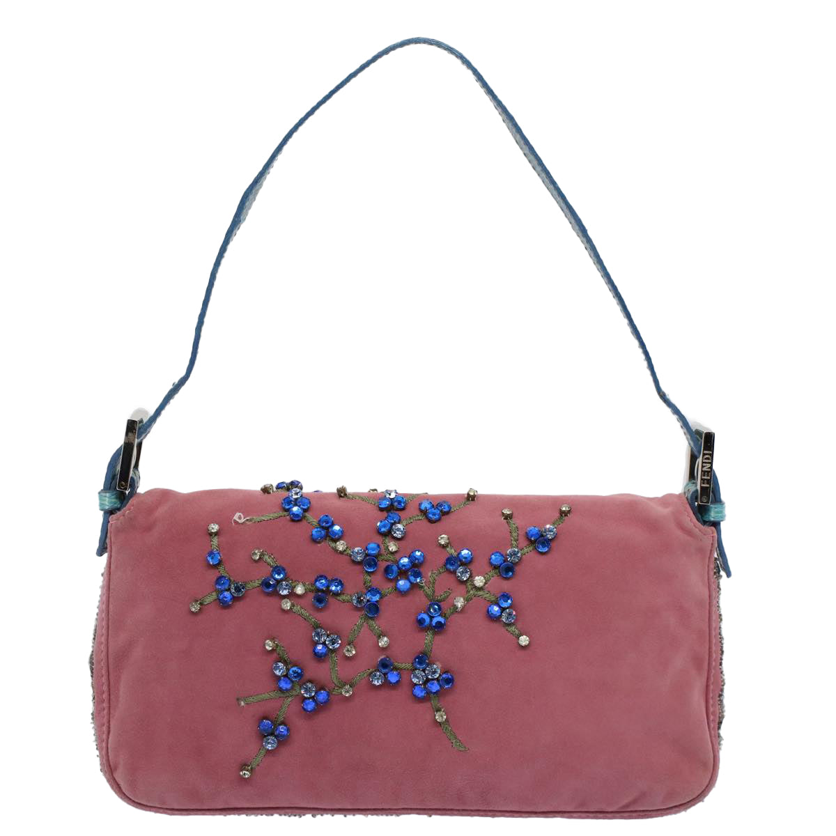 Luxury FendiMamma Baguette Shoulder Bag Suede Pink 2454 26424 09958420A