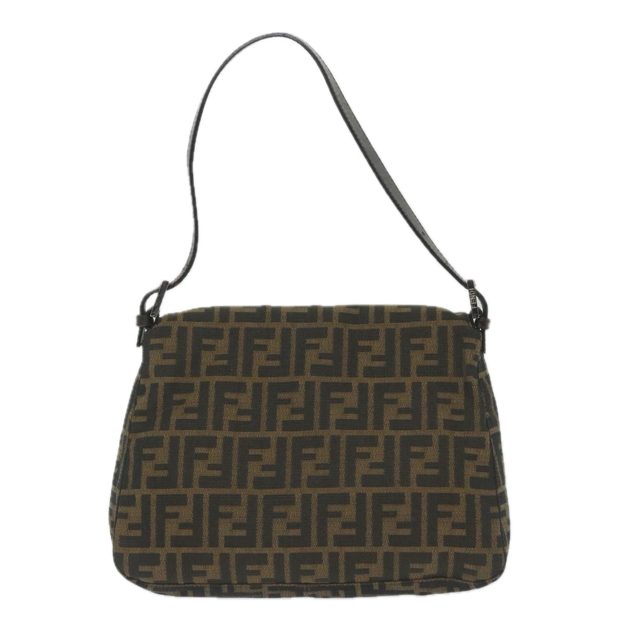 Luxury FendiZucca Canvas Mamma Baguette Shoulder Bag Nylon Brown58625