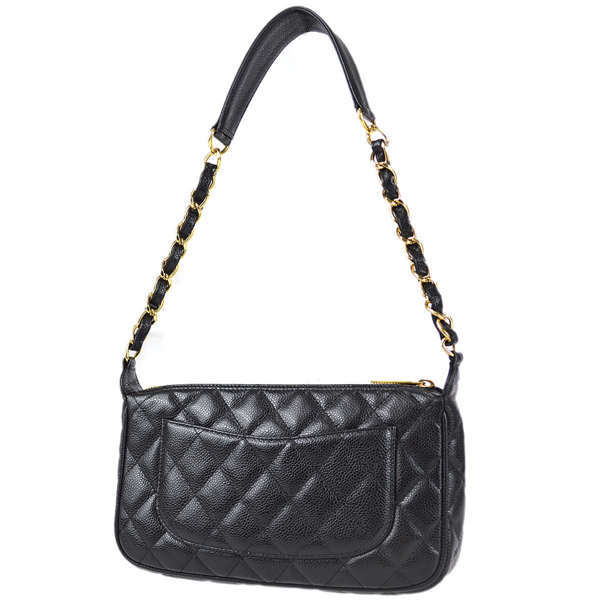 Luxury Chanel 2005-2006 Black Caviar Shoulder Bag
