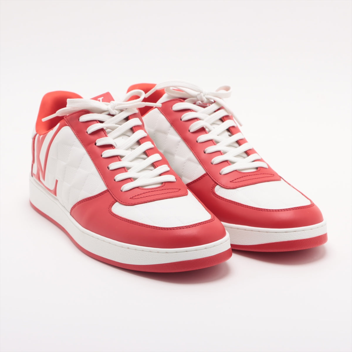 Louis Vuitton Rivoli Line 23 Years PVC  Leather Trainers 9 Men Red × White MS0233 Damier