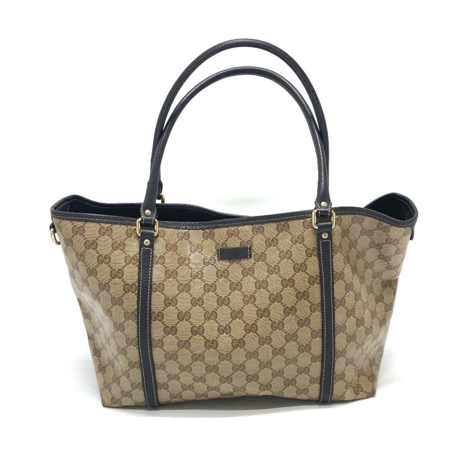 Gucci Gg Crystal   Leather Coated Canvas Handbag Tote Bag