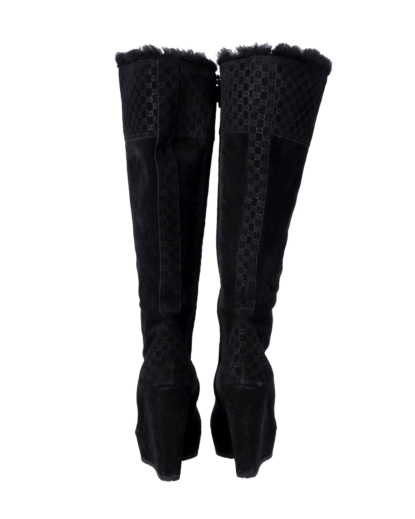 Luxury Gucci Trending 2025 MicroLuxury Gucci Trending 2025ssima Knee Boots in Black Suede