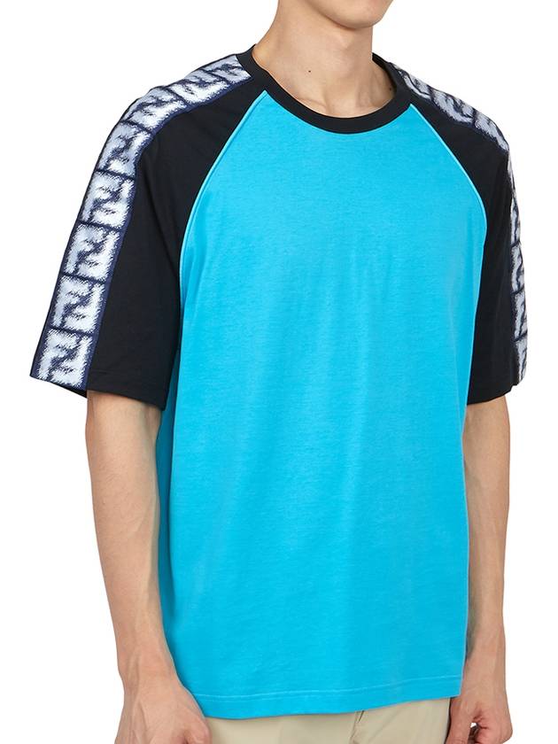 Luxury Fendi FF Raglan Short Sleeve T-Shirt Blue