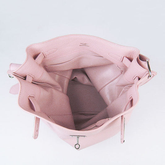 Luxury Hermes Nappa Leather Shoulder Bag H2804 pink Silver
