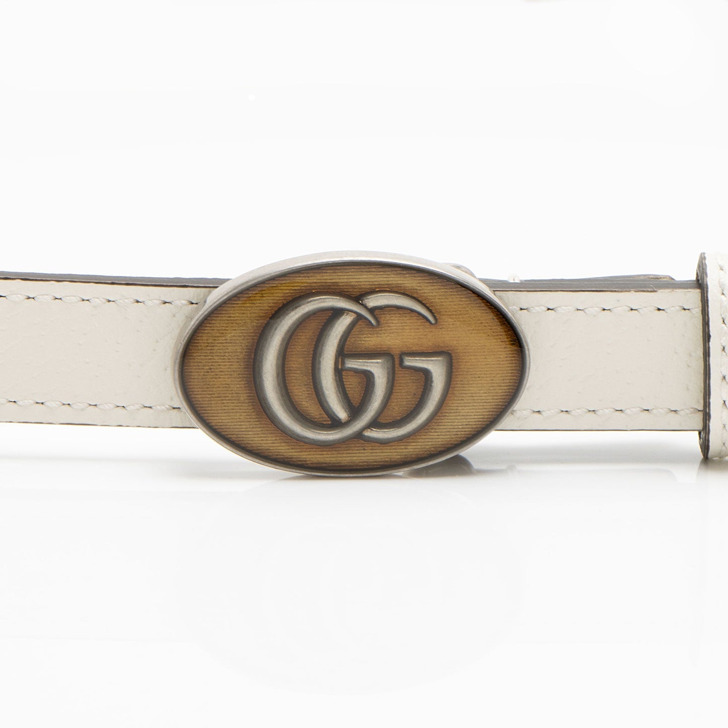 Gucci Leather Enamel GG Slim Belt