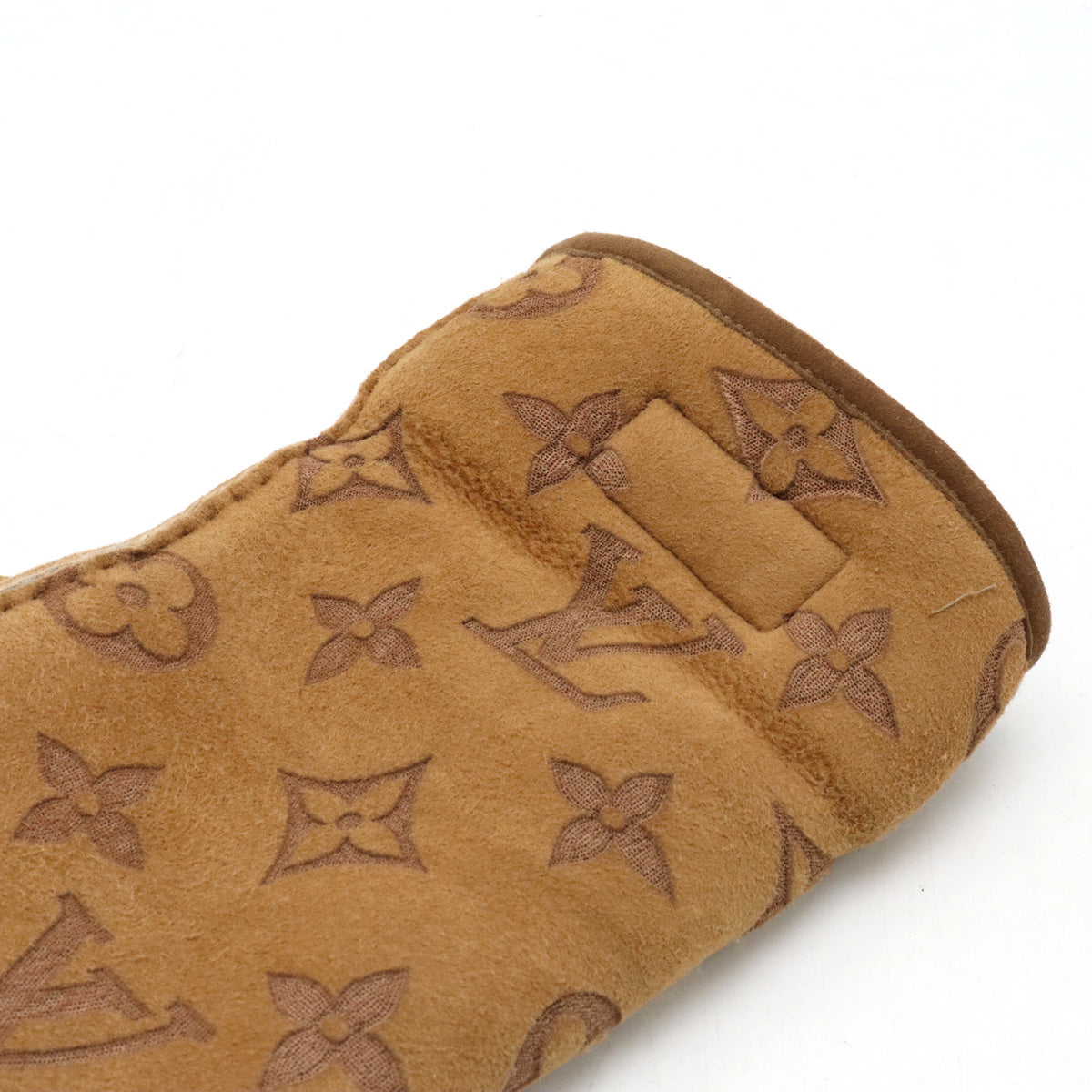 Louis Vuitton Louis Vuitton Monogram Sealing Mouton Globe Gloves Bore Sword Beige Tea None. 9 No. M76578