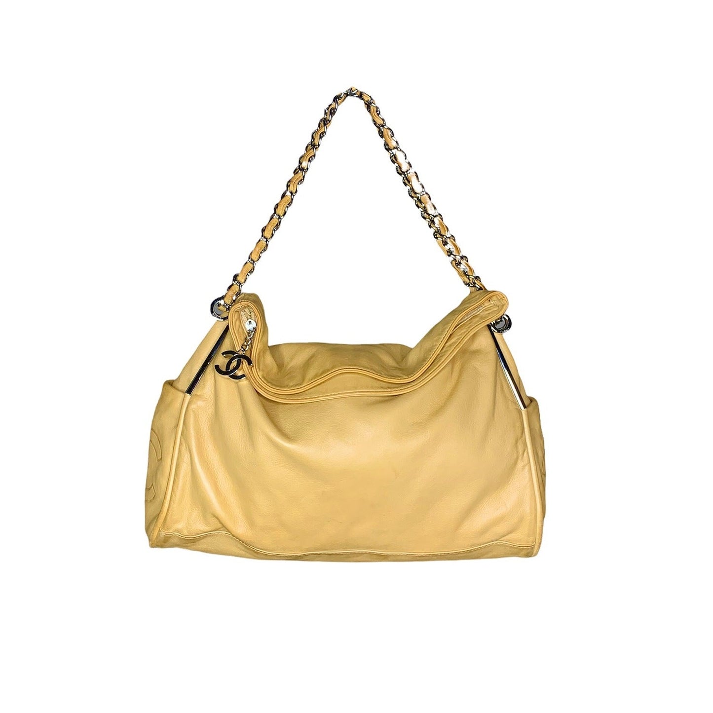 Luxury Chanel Ultra Soft Beige Lambskin Hobo