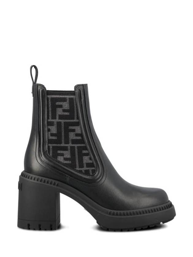 Luxury Fendi Domino Biker Middle Boots Black