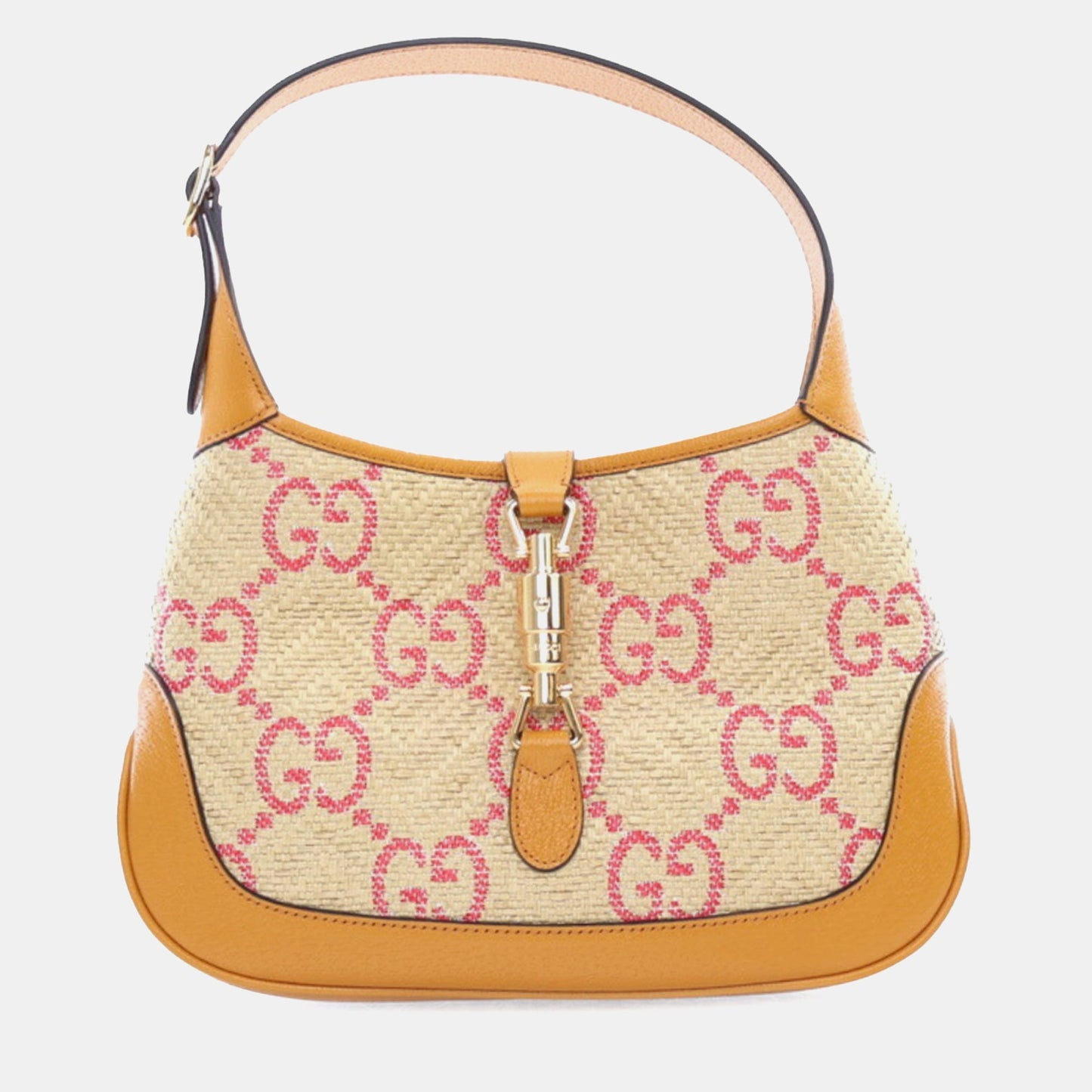 Luxury Gucci Trending 2025 Beige/Brown Raffia Small GG Jackie 1961 Shoulder Bag