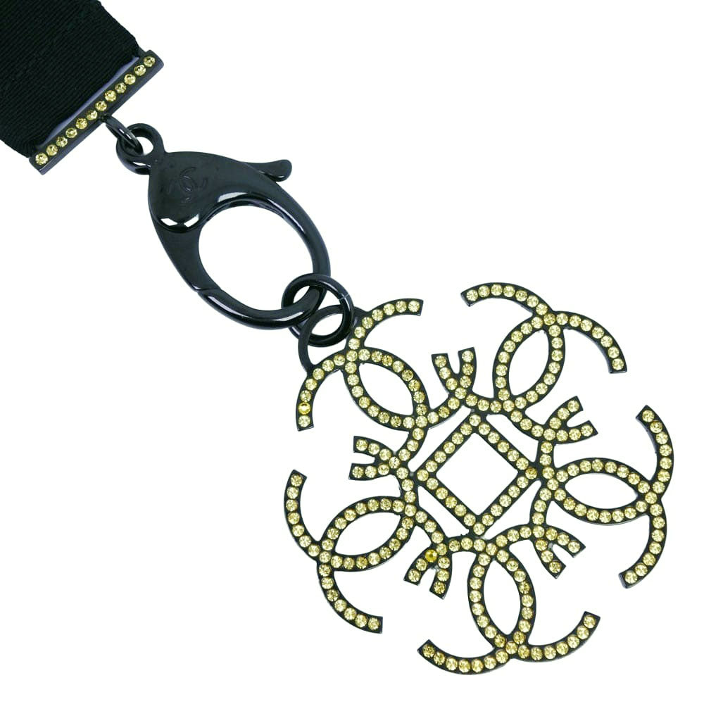 Chanel Rhinestone Necklace Black B17S