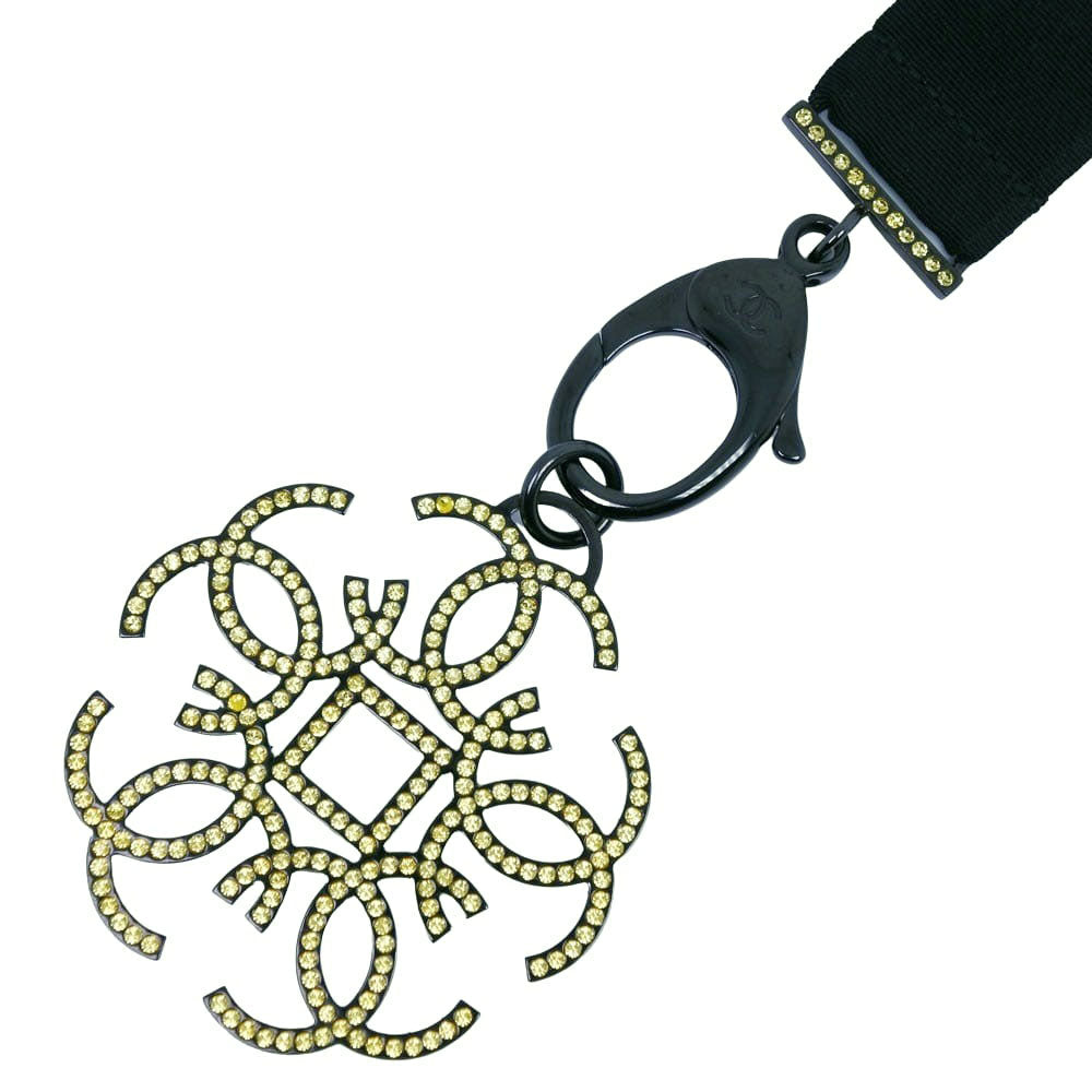 Chanel Rhinestone Necklace Black B17S