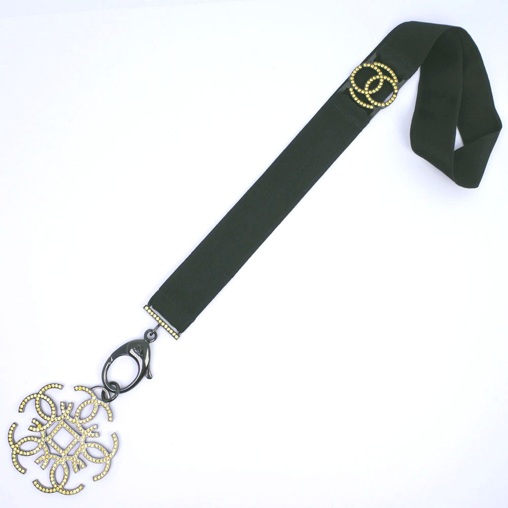 Chanel Rhinestone Necklace Black B17S