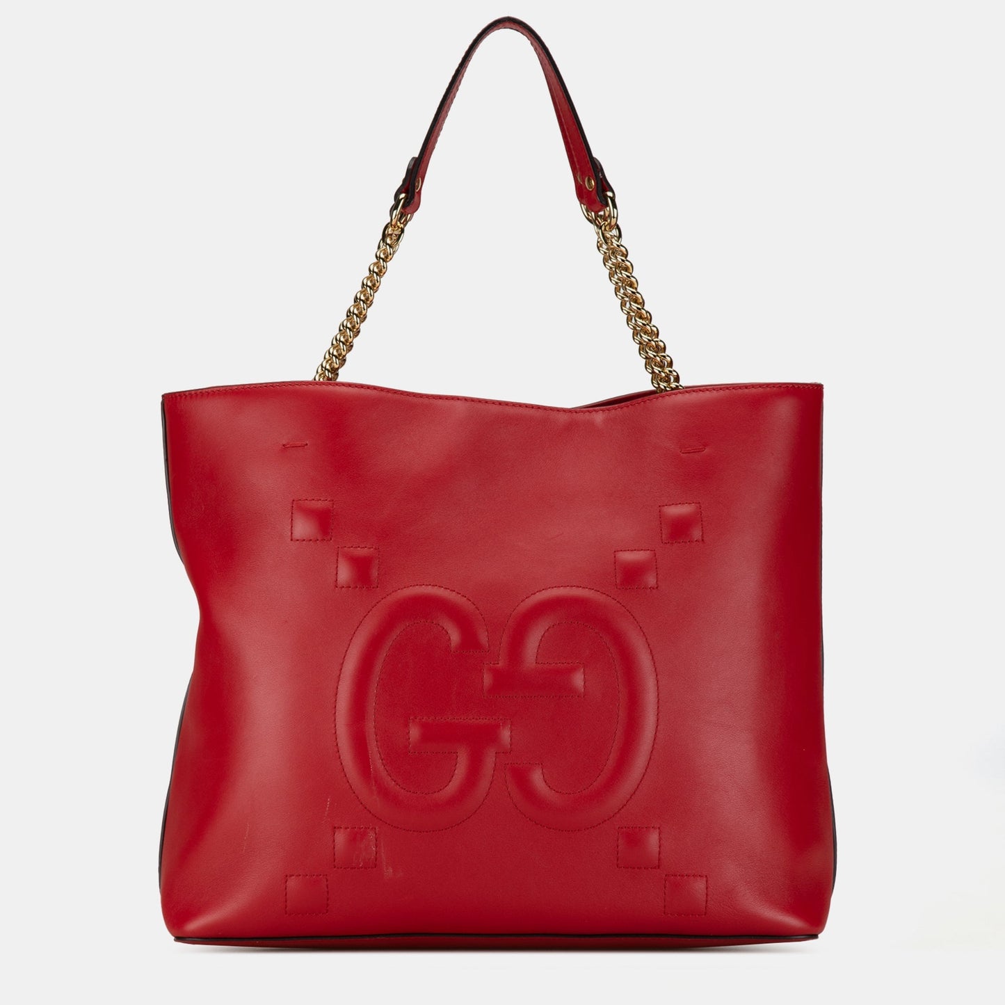 Luxury Gucci Trending 2025 Red Leather Apollo Tote Bag