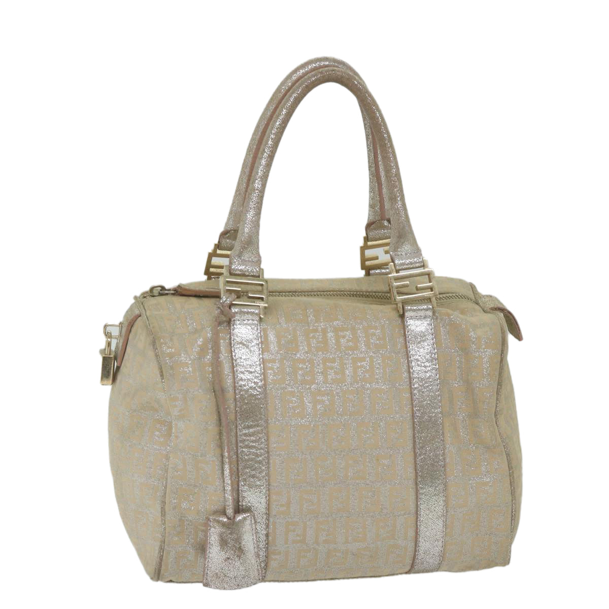 Luxury FendiZucchino Canvas Hand Bag Silver59329
