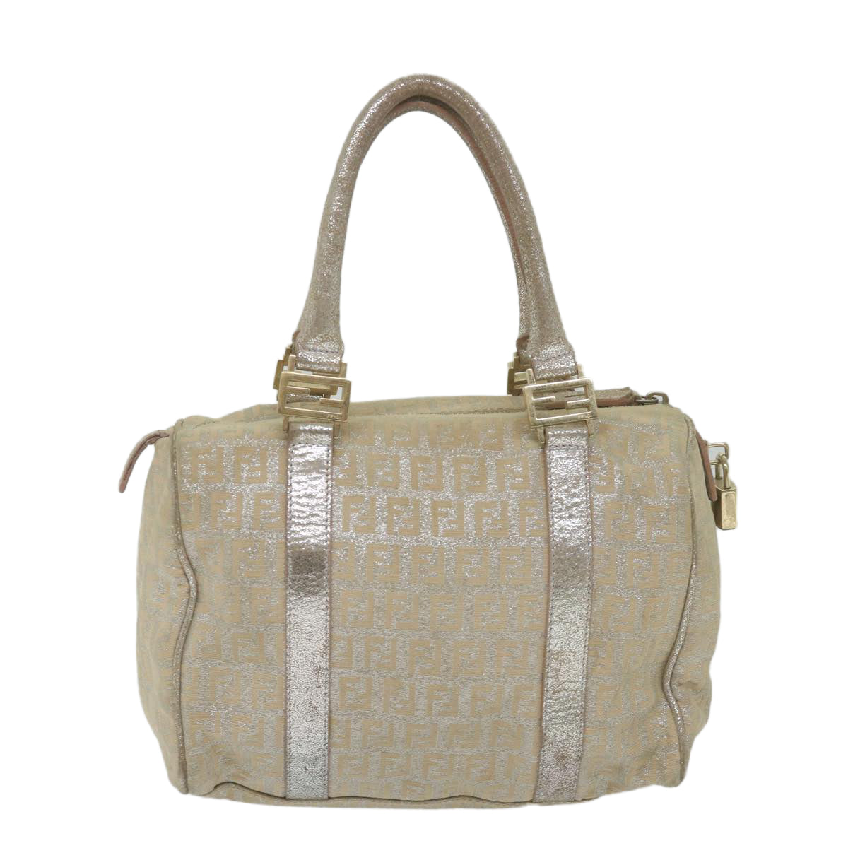 Luxury FendiZucchino Canvas Hand Bag Silver59329