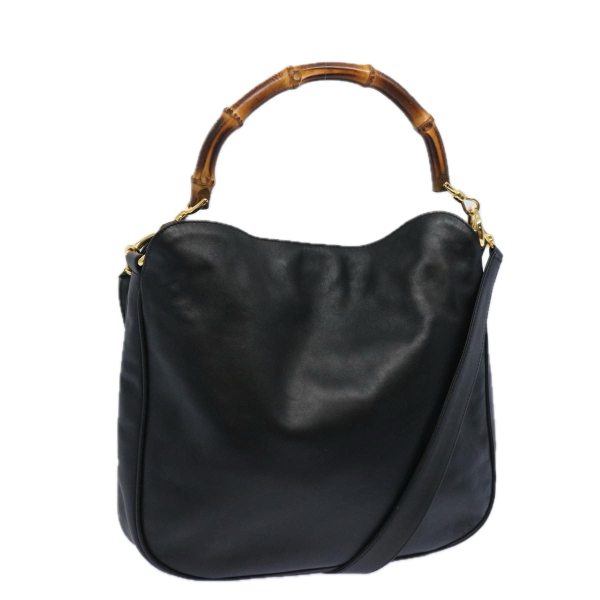 GUCCI Bamboo Shoulder Bag Leather 2way Black  59479