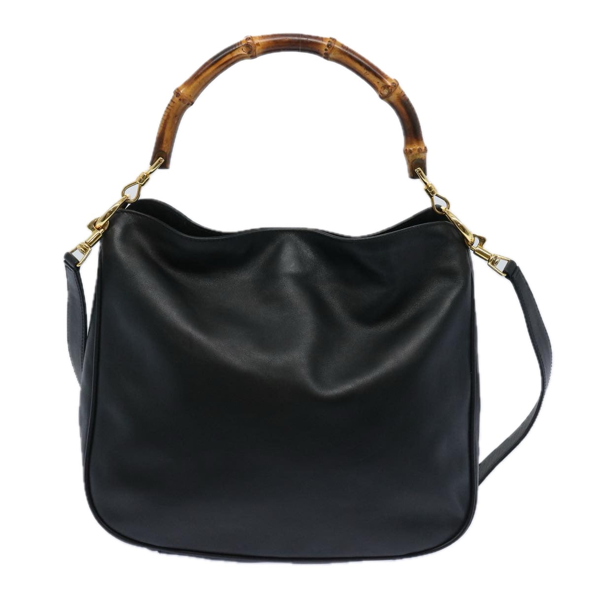 GUCCI Bamboo Shoulder Bag Leather 2way Black  59479